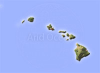 Hawaii Archipelago, shaded relief map.