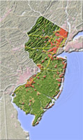 New Jersey, shaded relief map.