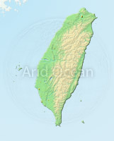 Taiwan, shaded relief map.